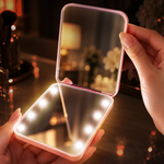 Custom Name Floral Gifts For Women - Personalized LED Compact Makeup Mirror - Uniqueness