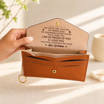Custom Name Daughter Gifts - Personalized Leather Envelope Wallet - Always My Little Girl