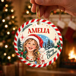 Custom Photo Christmas Keepsakes for Children - Personalized Christmas Ceramic Ornament - Christmas Is Calling