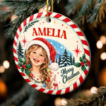 Custom Photo Christmas Keepsakes for Children - Personalized Christmas Ceramic Ornament - Christmas Is Calling
