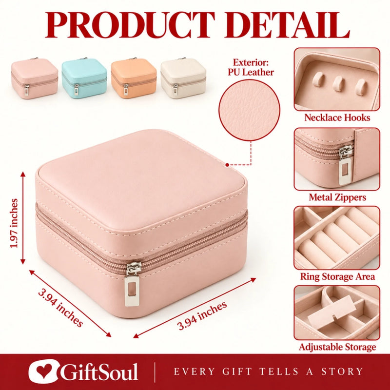 Custom Name Floral Gifts for Women - Personalized Square Jewelry Case