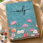 Custom Name Wildflower Gift - Personalized Hardcover Journal - Keep Growing Keep Blooming