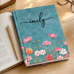 Custom Name Wildflower Gift - Personalized Hardcover Journal - Keep Growing Keep Blooming