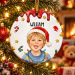 Custom Name Santa Hat Gifts for Children - Personalized Ceramic Ornament