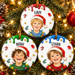 Custom Name Santa Hat Gifts for Children - Personalized Ceramic Ornament
