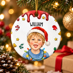 Custom Name Santa Hat Gifts for Children - Personalized Ceramic Ornament