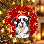 Custom Name Christmas Dog and Cat Gifts for Pet Lovers - Personalized Ceramic Ornament
