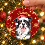 Custom Name Christmas Dog and Cat Gifts for Pet Lovers - Personalized Ceramic Ornament