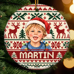 Custom Photo Santa Hat Christmas Keepsake For Kids - Personalized Ceramic Ornament - Sweetest Season Of All