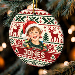 Custom Photo Santa Hat Christmas Keepsake For Kids - Personalized Ceramic Ornament - Sweetest Season Of All