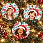 Custom Name Christmas Gifts For Kids - Personalized Photo Ceramic Ornament - Made For Merry Moments