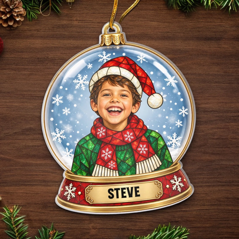 Custom Photo Christmas Family Gifts - Personalized Acrylic Ornament - All Things Merry