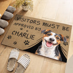 Custom Name Dog Approval Decor For Dog Lovers - Personalized Photo Doormat - Entry Requires A Tail Wag