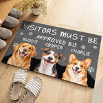 Custom Name Dog Approval Decor For Dog Lovers - Personalized Photo Doormat - Entry Requires A Tail Wag