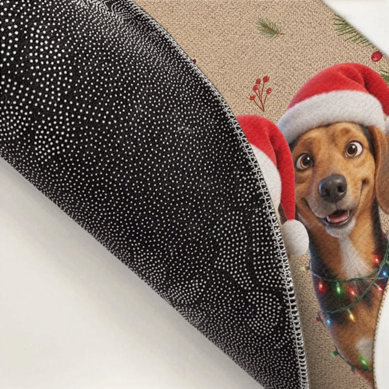Merry Woofmas Christmas Dog Lover Decor - Personalized Photo Doormat - Santa Paws Is Coming