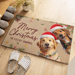 Merry Woofmas Christmas Dog Lover Decor - Personalized Photo Doormat - Santa Paws Is Coming