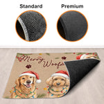 Santa Hat Christmas Dog Pack Entryway Decor - Personalized Photo Doormat - Merry Barkmas