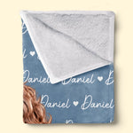 Custom Photo Name Gifts For Kids - Personalized Blanket - Growing Up In A World Of Love