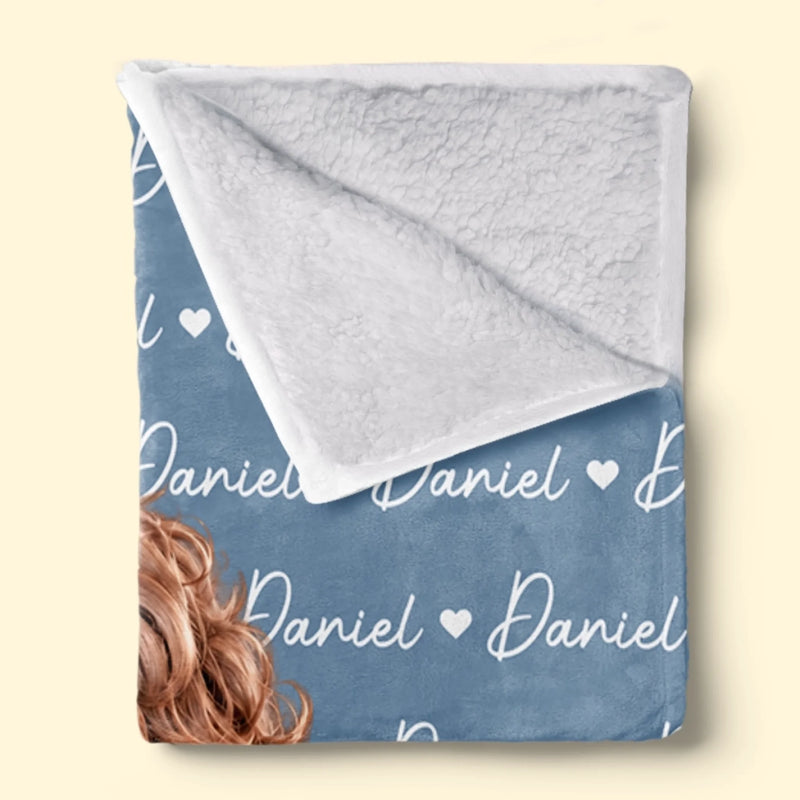 Custom Photo Name Gifts For Kids - Personalized Blanket - Growing Up In A World Of Love