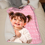 Custom Photo Name Gifts For Kids - Personalized Blanket - Growing Up In A World Of Love