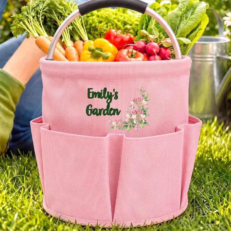 Custom Name Floral Garden Gifts for Gardeners - Personalized Gardening Tool Bag
