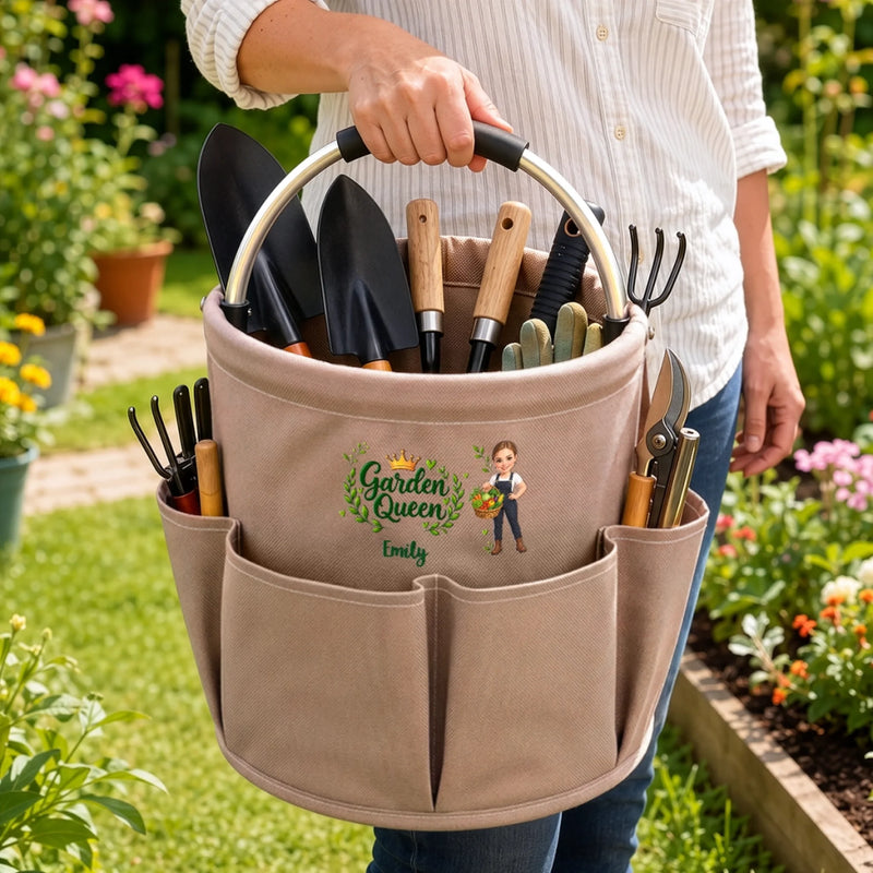 Custom Name Garden Queen Gifts for Gardeners - Personalized Gardening Tool Bag