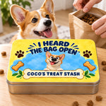 Funny Dog Treat Storage Tin - Personalized Metal Storage Tin