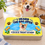 Funny Dog Treat Storage Tin - Personalized Metal Storage Tin