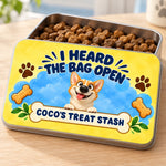 Funny Dog Treat Storage Tin - Personalized Metal Storage Tin