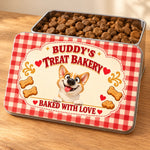 Custom Name Dog Treat Bakery Gifts for Dog Lovers - Personalized Metal Storage Tin