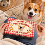 Custom Name Dog Treat Bakery Gifts for Dog Lovers - Personalized Metal Storage Tin