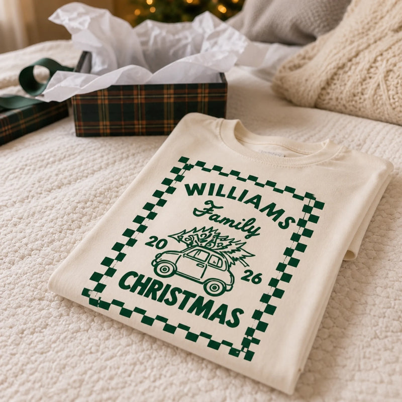 Custom Family Name Christmas Gifts for Families - Personalized Comfort T-Shirt