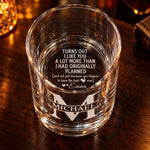 Custom Name Funny Romantic Gift for Partner - Personalized Bottom & Side Engraved Whiskey Glass