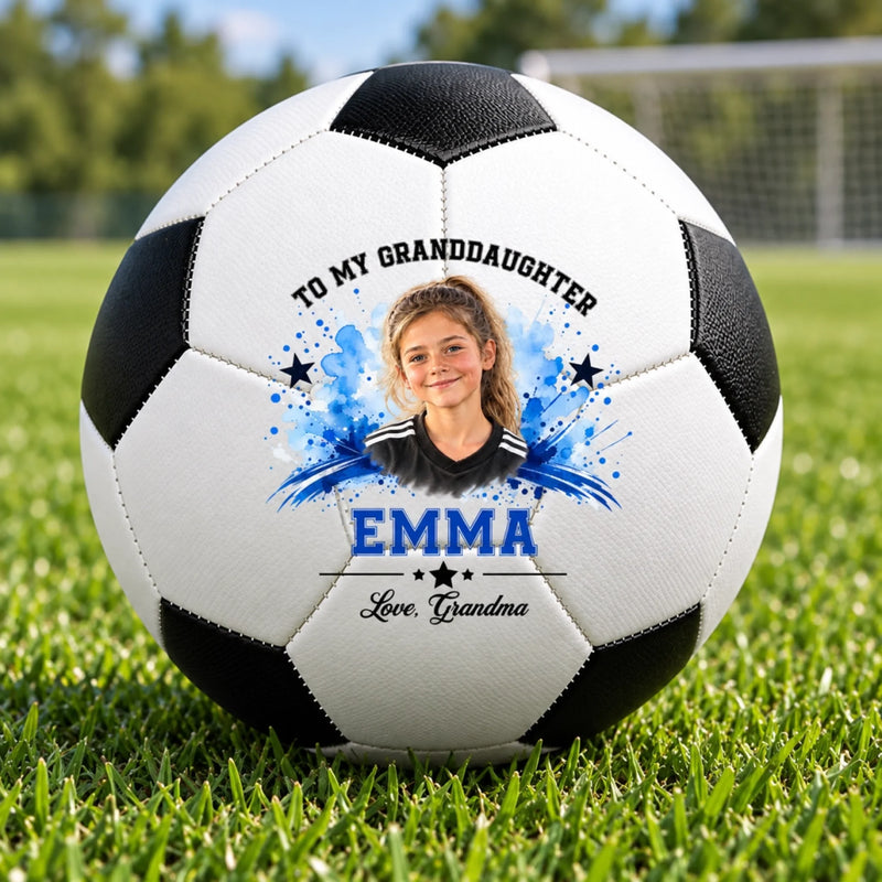 Custom Photo Name Soccer Gifts for Kids - Personalized Soccer Ball