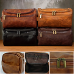 Custom Name Men's Grooming Gift - Personalized Engraved Leather Toiletry Bag