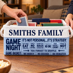 Custom Family Name Game Night Gifts for Families - Personalized Storage Basket