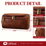Custom Name Men's Grooming Gift - Personalized Engraved Leather Toiletry Bag
