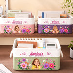 Custom Photo Floral Gifts for Girls - Personalized Storage Basket - Little Things