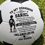 Custom Name Soccer Motivation Gifts For Grandson - Personalized Soccer Ball - Keep Chasing Your Dreams
