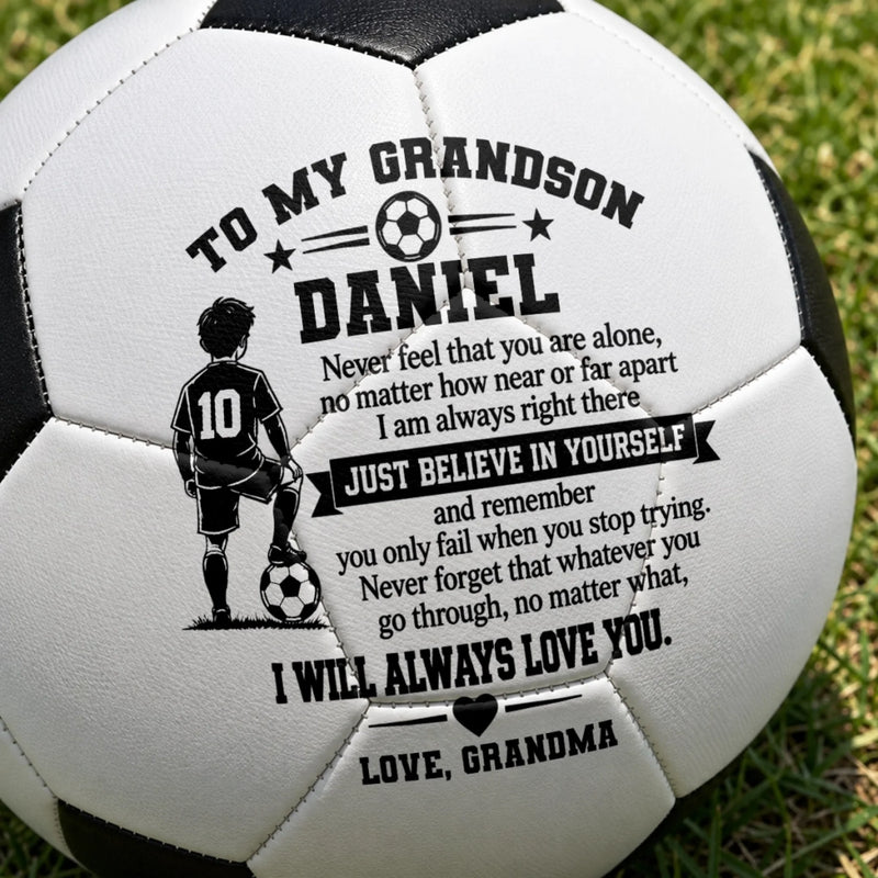 Custom Name Soccer Motivation Gifts For Grandson - Personalized Soccer Ball - Keep Chasing Your Dreams