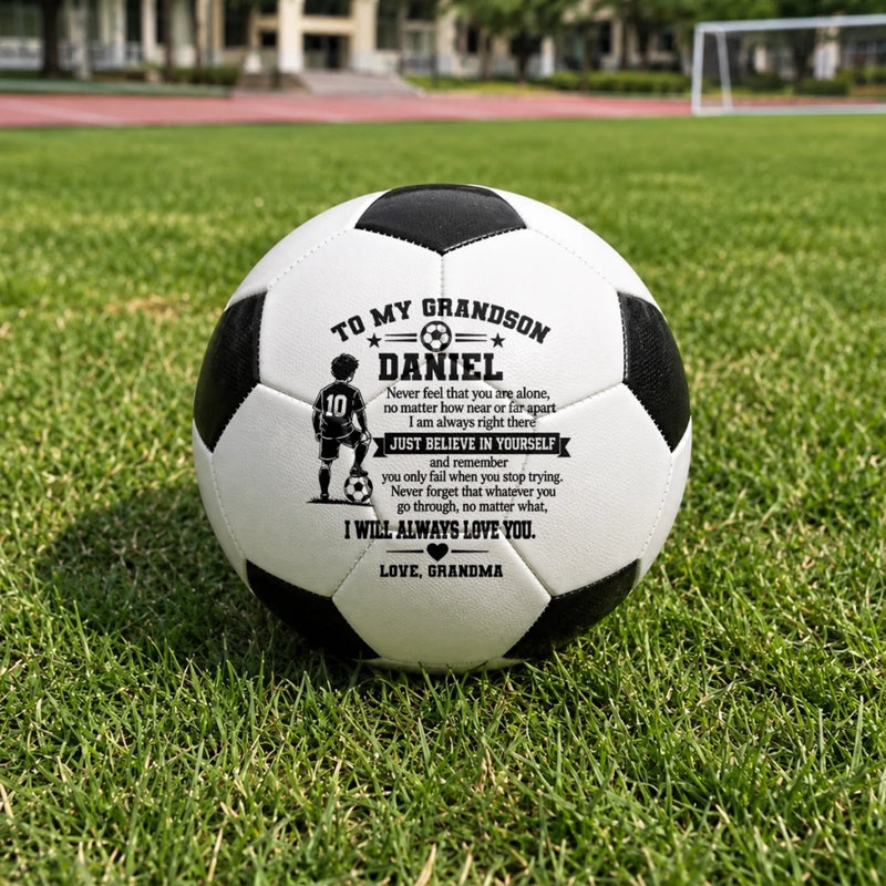 Custom Name Soccer Motivation Gifts For Grandson - Personalized Soccer Ball - Keep Chasing Your Dreams