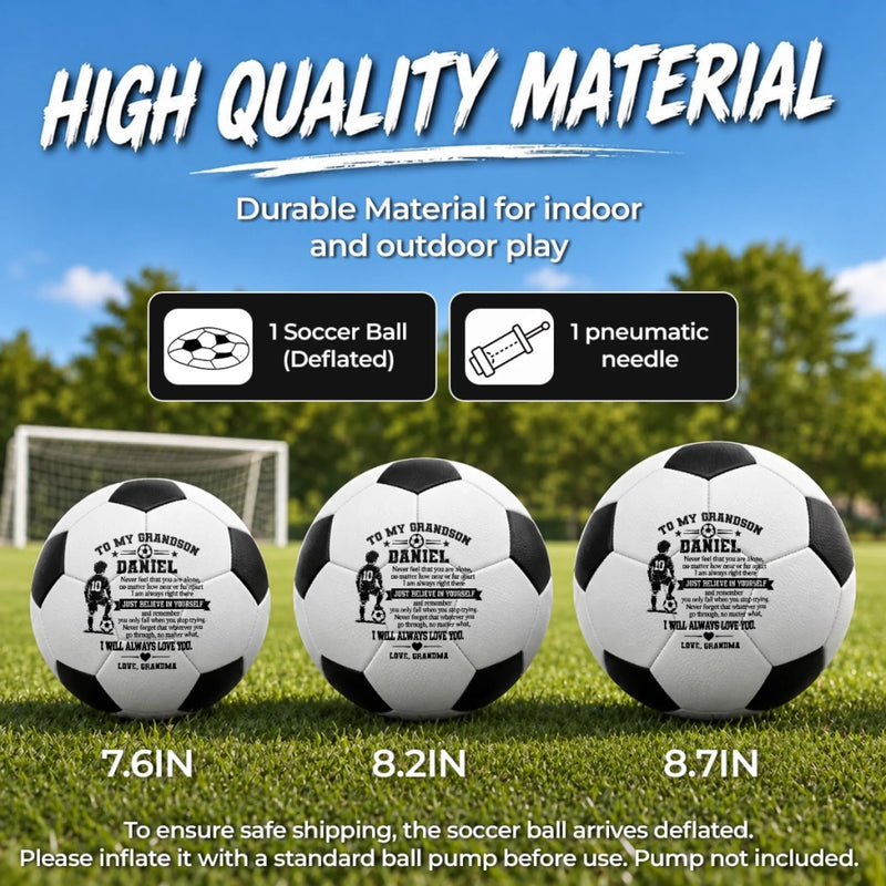 Custom Name Soccer Motivation Gifts For Grandson - Personalized Soccer Ball - Keep Chasing Your Dreams