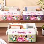 Custom Name Beauty Stash Gifts for Women - Personalized Storage Basket - Beauty Stash