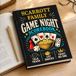 Custom Family Name Card Game Night Keepsake - Personalized Hardcover Journal - Game Night