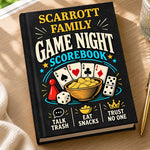 Custom Family Name Card Game Night Keepsake - Personalized Hardcover Journal - Game Night