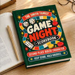 Custom Family Name Game Night Gifts - Personalized Hardcover Journal - Score Book