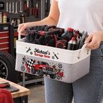 Custom Name Garage Truck Gear Decor - Personalized Storage Basket - Fueled By Grit And Grease