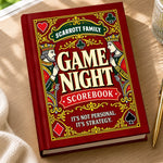 Custom Family Name Card Game Score Keeper Gifts - Personalized Hardcover Journal - Strategy
