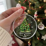 Custom Name Christmas Gifts for Couples - Personalized Glass Ornament - Our Love, Our Christmas