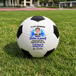 Custom Photo Inspirational Gifts For Grandsons - Personalized Soccer Ball - Every Challenge Makes You Stronger